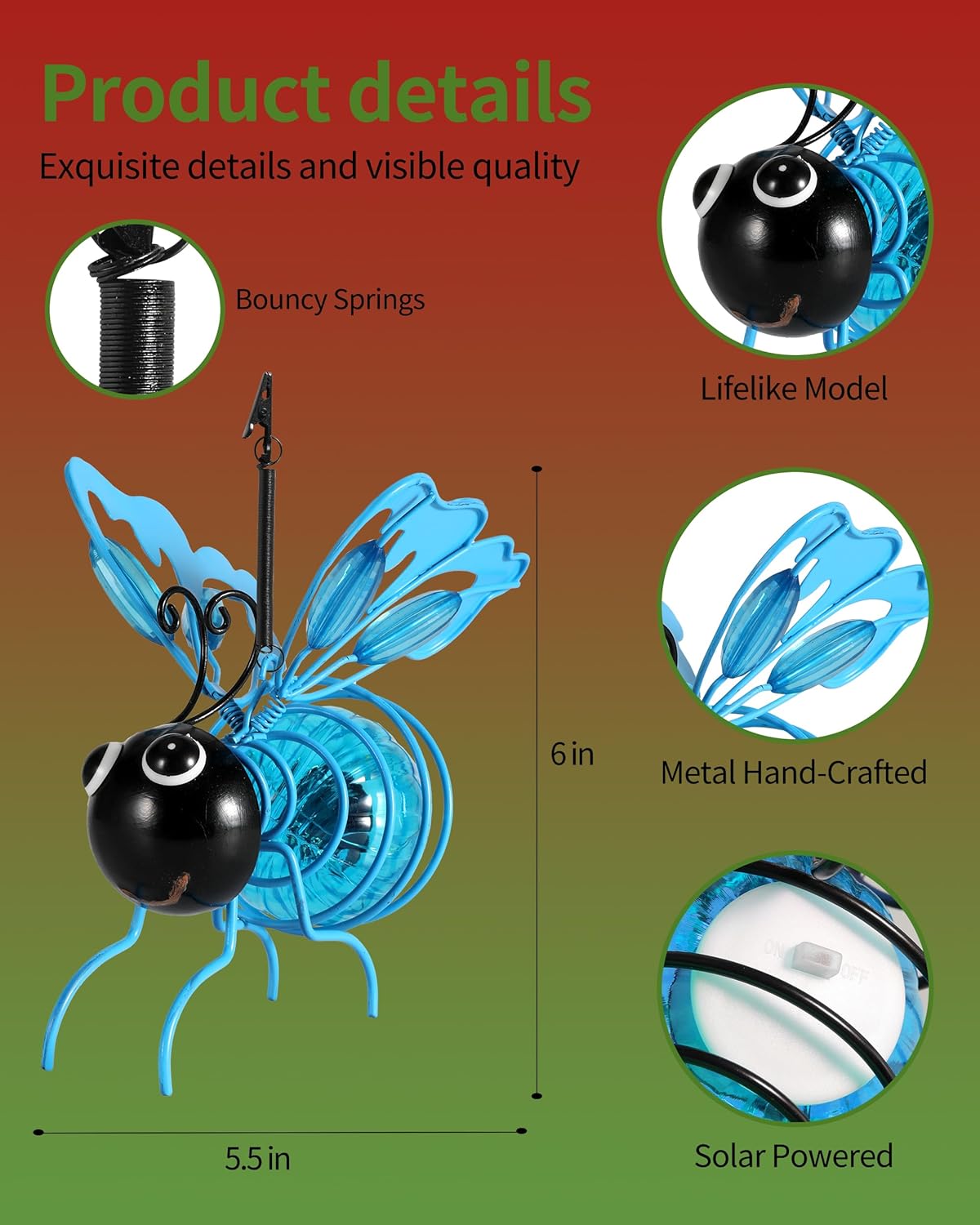 Outdoor Hanging Solar Bee Light