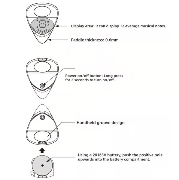 2-in-1 Guitar Picks-Acoustic Guitar Tuner
