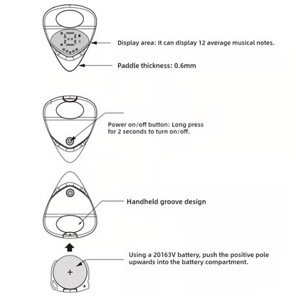 2-in-1 Guitar Picks-Acoustic Guitar Tuner